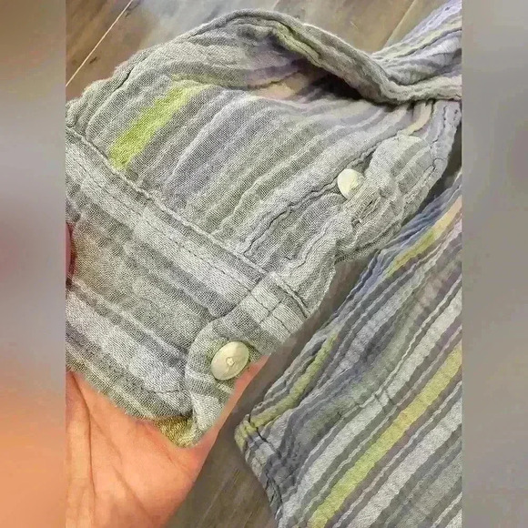 Universal Thread Striped Cotton Button-Down Shirt - Picture 5 of 9